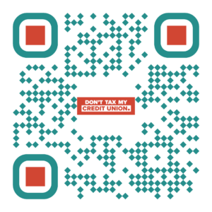 dont tax my credit union QR code advocacy campaign